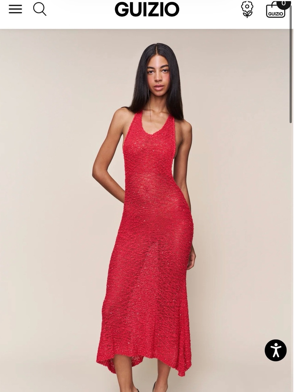 Guizio Giselle Sequin Red Dress